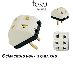 Ổ Cắm Điện Đa Năng Chia 5 Ngả - Chia Từ 1 Ổ Cắm Ra 5 Ổ Cắm , Thiết Kế Nhỏ Gọn Và Cắm Không Mất Diện Tích. TakyHome 8614