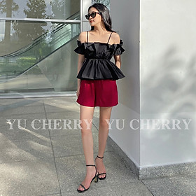 YU CHERRY | Áo nữ hai dây thiết kế như cánh hồng nở rộ Rosie Cami Top YA388