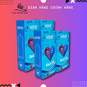 Bao cao su Tâm Thiện Chí Real Fit bộ 48 cái Size nhỏ Ôm sát Mỏng trơn