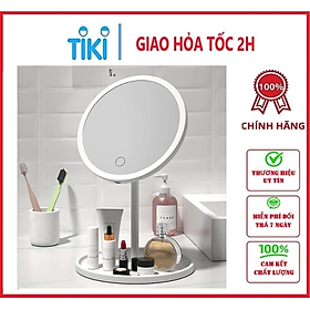 Gương trang điểm có đèn Led cảm ứng cao cấp, dụng cụ hỗ trợ trang điểm cao cấp tiện lợi - Màu hồng