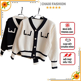 Hình ảnh HÀNG QUẢNG CHÂU - ÁO KHOÁC CARDIGAN LEN TAY DÀI PHỐI VIỀN KẾT NÚT RETRO - DL69156