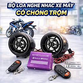 Bộ Ljoa Nghe Nhạc Xe Máy Kiêm Báo Động Chống Trộm – Âm Thanh Lớn, Thiết Kế Đẹp, đèn trang trí
