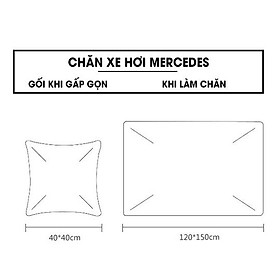  Chăn ô tô kiêm gối gấp gọn logo Mercedes | Sản phẩm chăn và gối 2 in 1