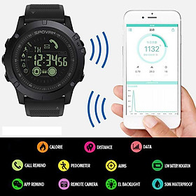 Đồng hồ đeo tay kỹ thuật sô đếm bước đi lượng calo khoảng cách cho iOS và Android Chống nước 50M-Màu đỏ-Size