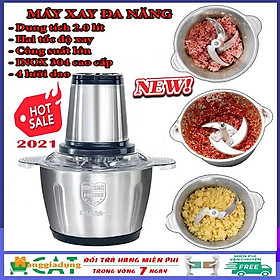 Mua Máy xay thịt  máy xay cầm tay đa năng 2 lít công suất lớn cối inox 304 cao cấp