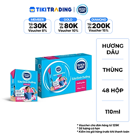 [HSD: 2026-10-15] Thùng 48 Hộp Sữa Uống Tiệt Trùng Dutch Lady Cô Gái Hà Lan Dâu (48 x 110ml)