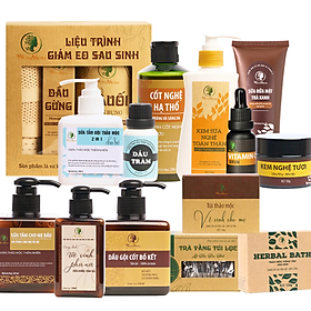 Bộ ở cữ đầy đủ Wonmom ( Tắm gội - dưỡng trắng mặt - body - giảm eo - xông hơi - lợi sữa - bé