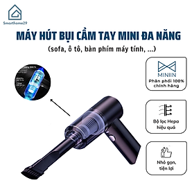 Mua Máy hút bụi cầm tay mini  Máy hút bụi không dây đa năng lực hút siêu mạnh sử dụng hút bụi ô tô  giường nệm  bàn phím máy tính - Hàng chính hãng MINIIN