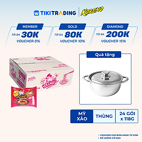Thùng 24 Gói Mì Xào Koreno Vị Gà Volcano 118g
