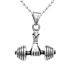 Gym Fitness Weightlifting Necklace Pendant Stainless Steel
