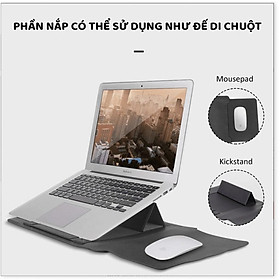 Bao da Laptop có giá đỡ và tấm lót chuột đa năng Sleeve (Đen)