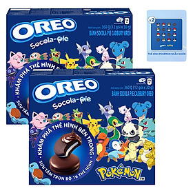 [Special Edition] Bánh OREO Pie POKÉMON vị vani, combo 2 hộp x 360g (Tặng kèm 2 thẻ hình OREO POKÉMON)