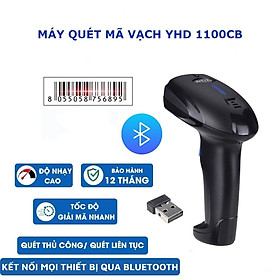 Máy quét mã vạch không dây YHD 1100CB 1D kết nối Bluetooth/ 2.4G dùng trên Điện thoại, pc - Hàng Nhập Khẩu