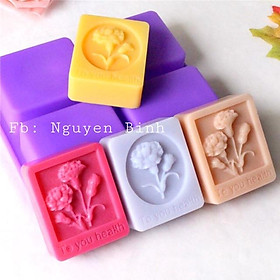 Mua Khuôn làm xà bông  bánh ngọt  socola handmade (4 ô  hình hoa)