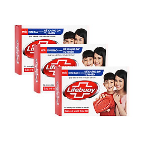 Combo 3 xà bông cục Lifebuoy bảo vệ vượt trội 90g