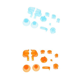 2 Sets L2 R2 L1 R1 Trigger ABXY Buttons D-PAD Mod Kit for Nintendo NGC Game Console,Transparent Orange + Transparent Blue