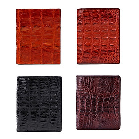 HJ2257-2258-2259-2701 - Ví nam Huy Hoàng da cá sấu kiểu đứng gai đuôi màu vàng bò, đen, nâu đỏ, nâu đất