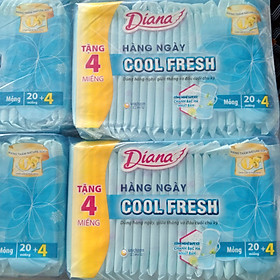 (15.5cm Không Cánh)- 1 Gói Băng Vệ Sinh Diana Hàng Ngày Sensi Cool Fresh- Mỗi Gói 20 Miếng- HSD luôn mới