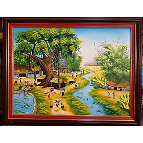 Mua TRANH VẼ SƠN DẦU - LÀNG QUÊ YÊN BÌNH