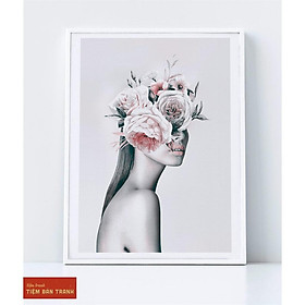 Mua Tranh Treo Tường Cô Gái  tranh canvas trang trí cô gái và hoa  tặng kèm đinh treo - TIỆM TRANH 91