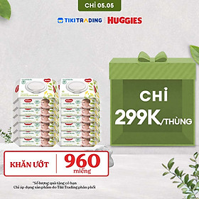 Combo 12 Khăn Ướt Dịu Nhẹ Cho Trẻ Sơ Sinh Huggies (80 Tờ/Gói)