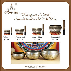 Mua Chuông xoay Nepal - Chuông xoay tây tạng Chuông bát xoay Nepal Tây Tạng đường kính 9.5-14.5cm kèm dùi mộc - Singing Bowl