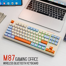 Bàn phím giả cơ Không dây Bluetooth M87 Gaming Led rainbow cho máy tính , laptop , điện thoại , máy tính bảng hàng nhập khẩu