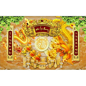 Mua Tranh 3D dán bàn thờ phòng thờ KT ngang 1.25m*0.8m có keo sẵn