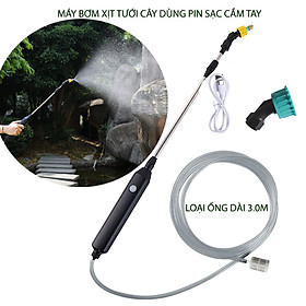 Mua Máy bơm xịt tưới cây cầm tay dùng pin sạc  đầu dài có nhiều chế độ phun kèm ống mềm cấp nước dài 3.0m
