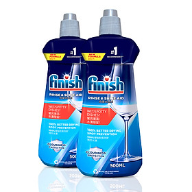 Combo 2 chai nước làm bóng chén bát finish rinse & shine aid - 500ml/chai