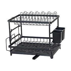 Metal Dish Rack Utensil Cup Holder Plate Drainer Rack for RV Kitchen Counter