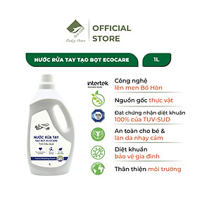 Nước rửa tay Hữu cơ diệt khuẩn dạng bọt Tinh dầu Thiên nhiên Cam/Quế/Nhài 1L thương hiệu ECOCARE ( tặng kèm vỏ tạo bọt)