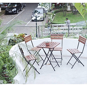 Bộ bàn ghế cafe Patio ( 1 bàn vuông 55cm + 4 ghế )