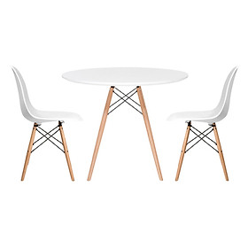 Bộ Bàn Tròn Ibie Eiffel Trắng 2 Ghế Eames