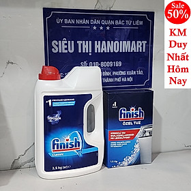 Combo 1,5kg Muối rửa bát Finish+2,5kg Bột rửa bát finish