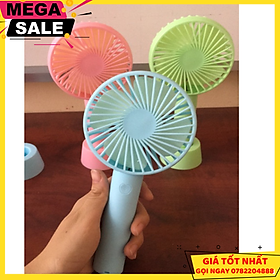 Mua Quạt Tích Điện Mini Cầm Tay Hoặc Để Bàn 3 Chế Độ Gió + Tặng Pin + Dây Sạc - Giao Hàng Toàn Quốc