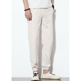Quần jogger linen nam bó ống cao cấp ArcticHunter, thời trang trẻ, thương hiệu chính hãng - Trắng - 29