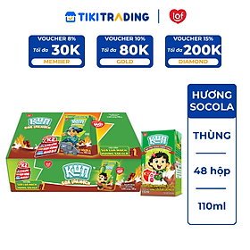 Thùng 48 Hộp Sữa SoCola Lúa Mạch KUN 110ml/hộp