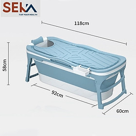 Bồn Tắm Gấp Gọn Thông Minh Seka 1m18 Có Nắp Đậy - Hàng Chính Hãng