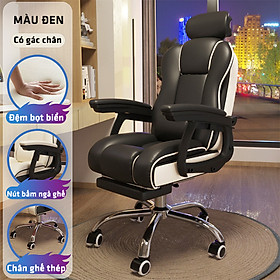 Mua Ghế Làm Việc  Ghế Văn Phòng Làm Việc Xoay 360 Độ Nệm Cao Su Có Gác Chân Bọc Da PU