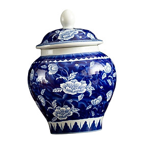 Glazed Ceramic Ginger Jar Table Centerpiece Home Accent Tea Storage Multi Purpose Porcelain Dried Flower Vase Chinese vase