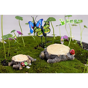 Mua KHO-HN * Mô hình gốc cây mọc nấm xanh đỏ thích hợp setup chụp ảnh  trang trí tiểu cảnh  DIY