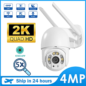 Máy ảnh IP 4MP PTZ WiFi ngoài trời AI phát hiện âm thanh 1080p Bảo mật không dây CCTV Camera P2P RTSP 5X Digital Zoom Camera WiFi Màu: Camera 2MP Không có thẻ