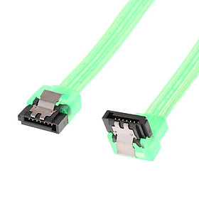 SATA III 6Gbps Cable with Locking Latch Straight to 90 Degree Plug-Green