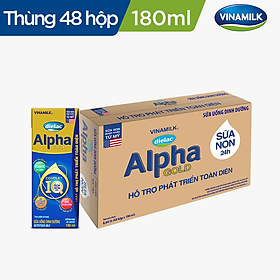 Thùng 48 Hộp Sữa Bột Pha Sẵn Vinamilk Dielac Alpha Gold IQ 180ml