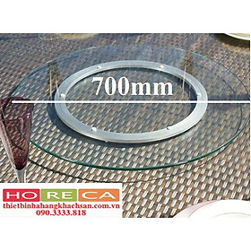 Mua bộ mâm xoay bàn ăn 700mm bao gồm đế nhôm 350mm  mặt kính cường lực 700mm dày 10ly mài bóng cạnh kính trong suốt