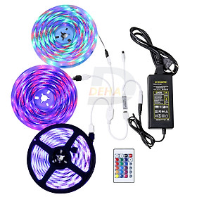 Bộ đèn Led dây dán RGB đổi màu điều khiển từ xa chọn màu đứng yên, nhấp nháy strip light trang trí quay Tiktok dán tường, bàn máy tính, chống nước bền đẹp (Tùy chọn loại led, chiều dài dây)