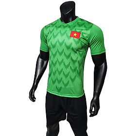 Hình ảnh Bộ Quần áo Bóng đá Đội tuyển VIỆT NAM - Vải Thun Lạnh - Ngắn Tay - Màu Xanh Lá