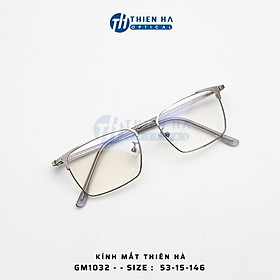 Gọng kính vuông kim loại nam nữ Thiên Hà Optical chất liệu chống gỉ, chắc chắn, nhẹ unisex nhiều màu cơ bản GM1032
