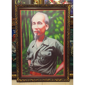Mua Tranh in dầu   Bác Hồ mặc áo lính - 7991-92